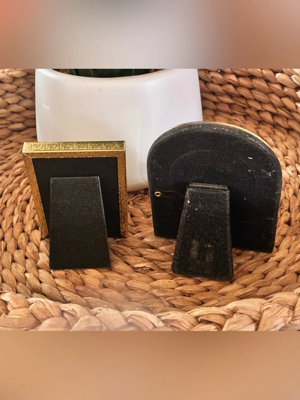 Brass & Enamel Photo Frames Set